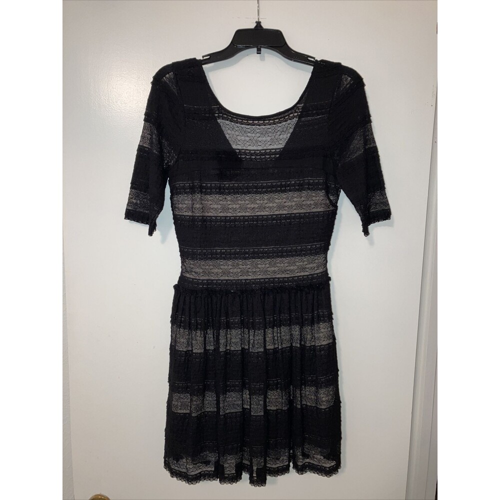 BCBGMAXAZRIA BLK LACE DRESS SZ S FLIRTY ROMANTIC PUNK GOTH PARTY FAIRY BOHO BCBG